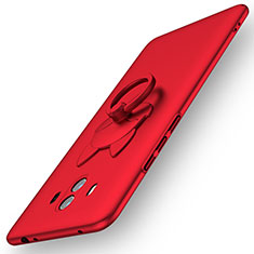 Hard Rigid Plastic Matte Finish Case Cover with Finger Ring Stand A01 for Huawei Mate 10 Red