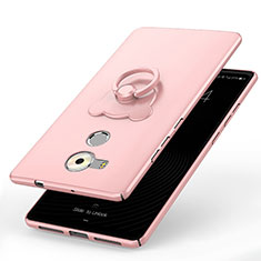 Hard Rigid Plastic Matte Finish Case Cover with Finger Ring Stand A01 for Huawei Mate 8 Pink