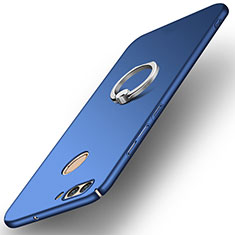 Hard Rigid Plastic Matte Finish Case Cover with Finger Ring Stand A01 for Huawei Nova 2 Plus Blue
