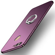 Hard Rigid Plastic Matte Finish Case Cover with Finger Ring Stand A01 for Huawei Nova 2 Plus Purple