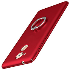 Hard Rigid Plastic Matte Finish Case Cover with Finger Ring Stand A01 for Huawei Nova Smart Red