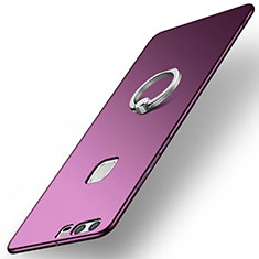 Hard Rigid Plastic Matte Finish Case Cover with Finger Ring Stand A01 for Huawei P9 Plus Purple