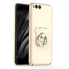 Hard Rigid Plastic Matte Finish Case Cover with Finger Ring Stand A01 for Xiaomi Mi 6 Gold