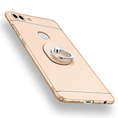 Hard Rigid Plastic Matte Finish Case Cover with Finger Ring Stand A02 for Huawei Enjoy 7S Gold