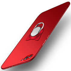Hard Rigid Plastic Matte Finish Case Cover with Finger Ring Stand A02 for Huawei Honor V10 Red