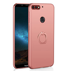 Hard Rigid Plastic Matte Finish Case Cover with Finger Ring Stand A03 for Huawei Honor 7C Rose Gold
