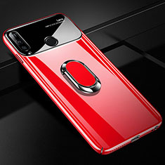 Hard Rigid Plastic Matte Finish Case Cover with Magnetic Finger Ring Stand A01 for Huawei Enjoy 10 Plus Red