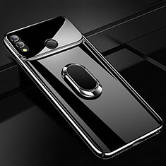 Hard Rigid Plastic Matte Finish Case Cover with Magnetic Finger Ring Stand A01 for Huawei Honor 10 Lite Black