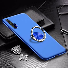 Hard Rigid Plastic Matte Finish Case Cover with Magnetic Finger Ring Stand A01 for Huawei Honor 20 Pro Blue