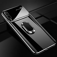 Hard Rigid Plastic Matte Finish Case Cover with Magnetic Finger Ring Stand A01 for Huawei Honor 9X Pro Black