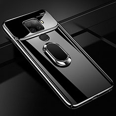 Hard Rigid Plastic Matte Finish Case Cover with Magnetic Finger Ring Stand A01 for Huawei Mate 30 Lite Black
