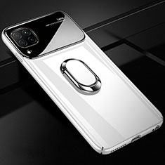 Hard Rigid Plastic Matte Finish Case Cover with Magnetic Finger Ring Stand A01 for Huawei Nova 6 SE White