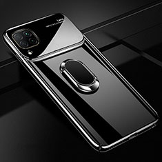 Hard Rigid Plastic Matte Finish Case Cover with Magnetic Finger Ring Stand A01 for Huawei Nova 7i Black