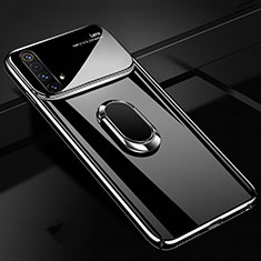 Hard Rigid Plastic Matte Finish Case Cover with Magnetic Finger Ring Stand A01 for Realme X3 SuperZoom Black