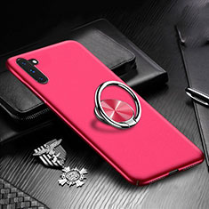 Hard Rigid Plastic Matte Finish Case Cover with Magnetic Finger Ring Stand A01 for Samsung Galaxy Note 10 5G Red