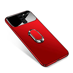 Hard Rigid Plastic Matte Finish Case Cover with Magnetic Finger Ring Stand A01 for Samsung Galaxy S9 Plus Red