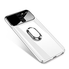 Hard Rigid Plastic Matte Finish Case Cover with Magnetic Finger Ring Stand A01 for Samsung Galaxy S9 Plus White
