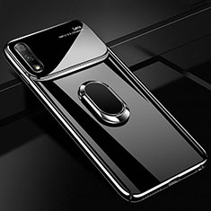 Hard Rigid Plastic Matte Finish Case Cover with Magnetic Finger Ring Stand A02 for Huawei Honor 9X Black