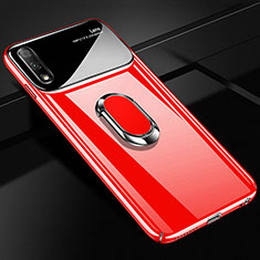 Hard Rigid Plastic Matte Finish Case Cover with Magnetic Finger Ring Stand A02 for Huawei Honor 9X Red