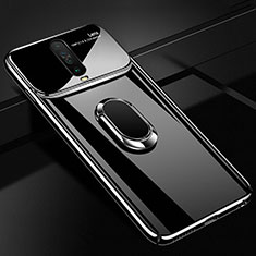 Hard Rigid Plastic Matte Finish Case Cover with Magnetic Finger Ring Stand A02 for Xiaomi Poco X2 Black