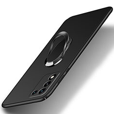 Hard Rigid Plastic Matte Finish Case Cover with Magnetic Finger Ring Stand for Realme 9 SE 5G Black