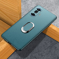 Hard Rigid Plastic Matte Finish Case Cover with Magnetic Finger Ring Stand for Xiaomi Poco F3 GT 5G Green