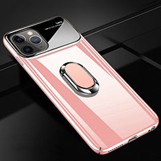 Hard Rigid Plastic Matte Finish Case Cover with Magnetic Finger Ring Stand P01 for Apple iPhone 11 Pro Rose Gold