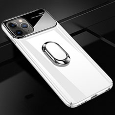 Hard Rigid Plastic Matte Finish Case Cover with Magnetic Finger Ring Stand P01 for Apple iPhone 11 Pro White