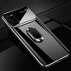 Hard Rigid Plastic Matte Finish Case Cover with Magnetic Finger Ring Stand P01 for Huawei Honor V30 Pro 5G Black