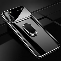 Hard Rigid Plastic Matte Finish Case Cover with Magnetic Finger Ring Stand P01 for Huawei Nova 7 SE 5G Black