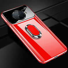 Hard Rigid Plastic Matte Finish Case Cover with Magnetic Finger Ring Stand P01 for Oppo Ace2 Red
