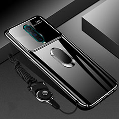 Hard Rigid Plastic Matte Finish Case Cover with Magnetic Finger Ring Stand P01 for Oppo R17 Pro Black