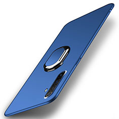Hard Rigid Plastic Matte Finish Case Cover with Magnetic Finger Ring Stand P01 for Realme X50 Pro 5G Blue