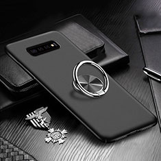 Hard Rigid Plastic Matte Finish Case Cover with Magnetic Finger Ring Stand P01 for Samsung Galaxy S10 5G Black