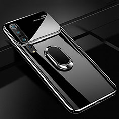 Hard Rigid Plastic Matte Finish Case Cover with Magnetic Finger Ring Stand P01 for Xiaomi Mi 10 Pro Black