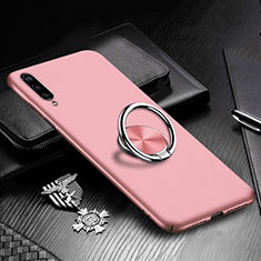 Hard Rigid Plastic Matte Finish Case Cover with Magnetic Finger Ring Stand P01 for Xiaomi Mi A3 Rose Gold