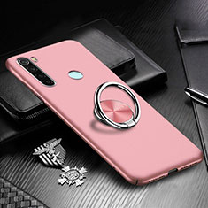 Hard Rigid Plastic Matte Finish Case Cover with Magnetic Finger Ring Stand P01 for Xiaomi Redmi Note 8 Rose Gold