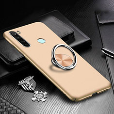 Hard Rigid Plastic Matte Finish Case Cover with Magnetic Finger Ring Stand P01 for Xiaomi Redmi Note 8T Gold