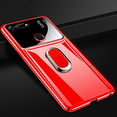 Hard Rigid Plastic Matte Finish Case Cover with Magnetic Finger Ring Stand P02 for Huawei Honor V20 Red