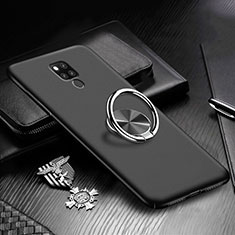 Hard Rigid Plastic Matte Finish Case Cover with Magnetic Finger Ring Stand P02 for Huawei Mate 20 X 5G Black