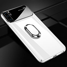 Hard Rigid Plastic Matte Finish Case Cover with Magnetic Finger Ring Stand P02 for Huawei P30 Pro New Edition White