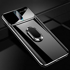 Hard Rigid Plastic Matte Finish Case Cover with Magnetic Finger Ring Stand P02 for Oppo R17 Pro Black