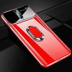 Hard Rigid Plastic Matte Finish Case Cover with Magnetic Finger Ring Stand P02 for Oppo R17 Pro Red