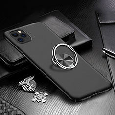 Hard Rigid Plastic Matte Finish Case Cover with Magnetic Finger Ring Stand P03 for Apple iPhone 11 Pro Black