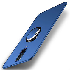Hard Rigid Plastic Matte Finish Case Cover with Magnetic Finger Ring Stand P03 for Oppo R17 Pro Blue