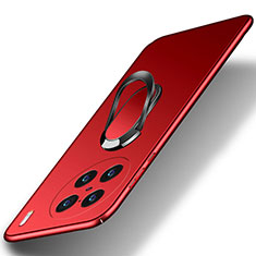 Hard Rigid Plastic Matte Finish Case Cover with Magnetic Finger Ring Stand S01 for Vivo X90 Pro+ Plus 5G Red
