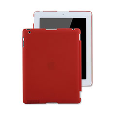 Hard Rigid Plastic Matte Finish Cover for Apple iPad 4 Red