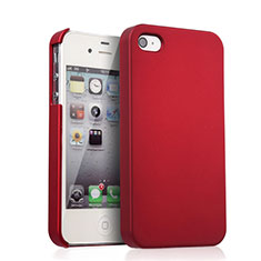 Hard Rigid Plastic Matte Finish Cover for Apple iPhone 4 Red