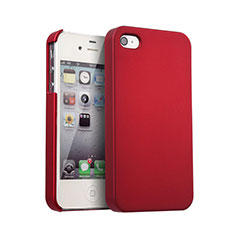 Hard Rigid Plastic Matte Finish Cover for Apple iPhone 4S Red