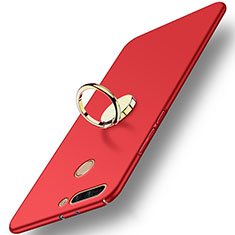 Hard Rigid Plastic Matte Finish Cover with Finger Ring Stand A02 for Huawei Honor 8 Pro Red